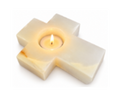 White Marble Cross Memorial Tealight Candle holder