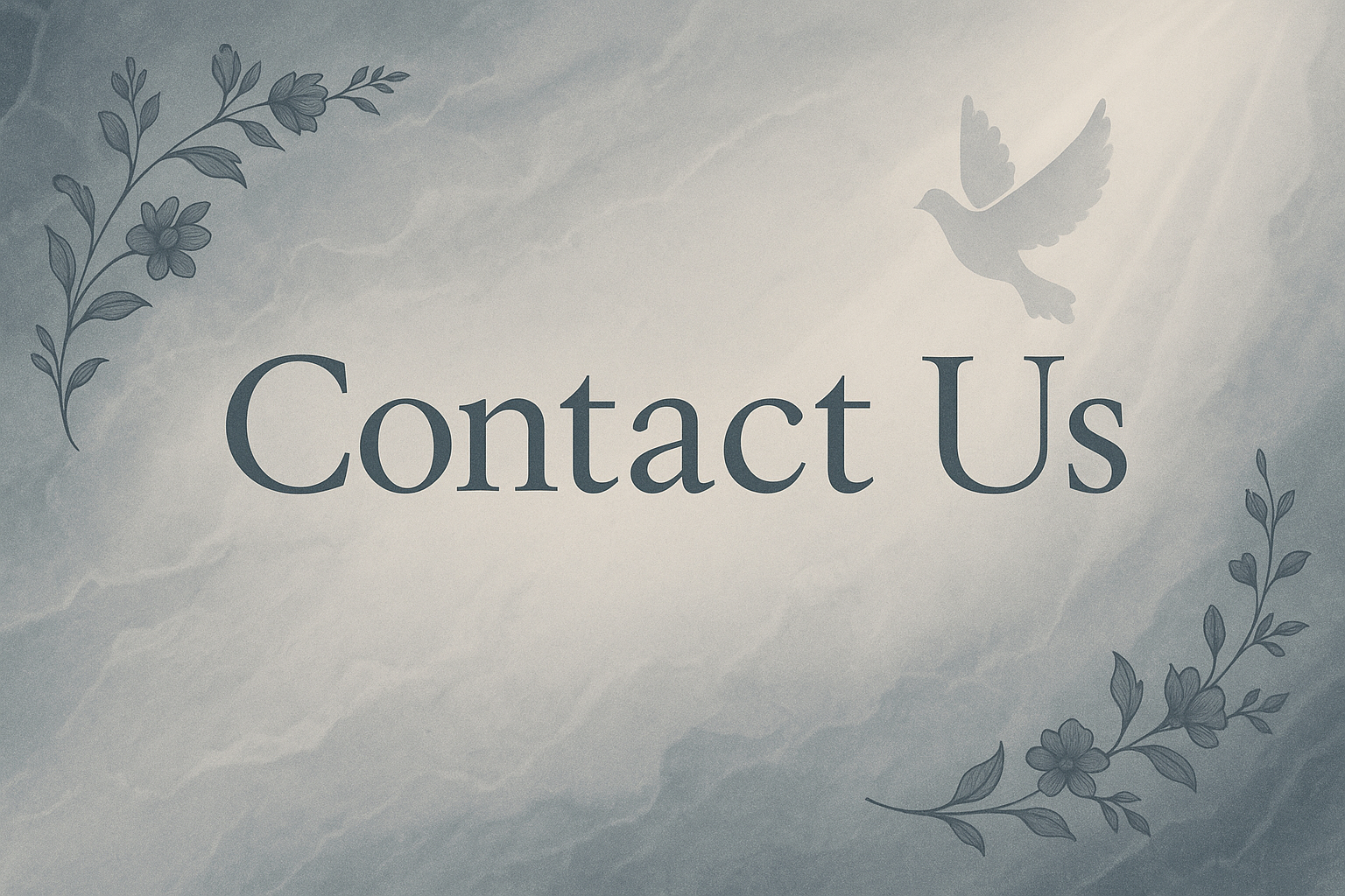 Create a contact Us banner for memorial urns store